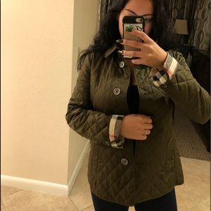 Olive green Burberry jacket